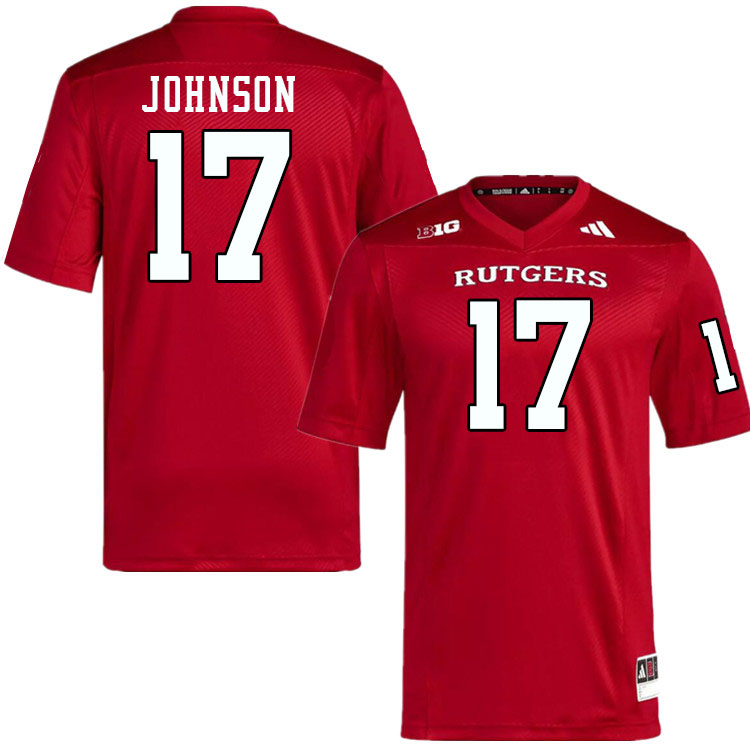 Men #17 MJ Johnson Rutgers Scarlet Knights 2024 College Football Jerseys Stitched-Scarlet